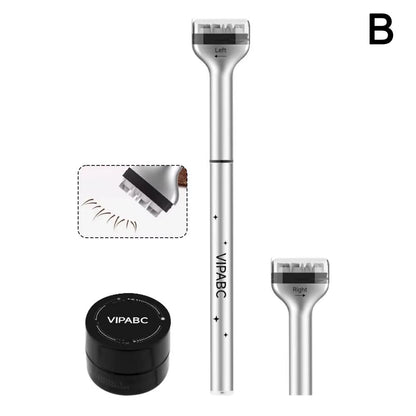 Reusable Eyelash Ink Seal Pen 2 in 1 Lower Eyelash Stamp Tool Fast Dry Black Brown Liquid Eyeliner Pen Natural Simulation Makeup